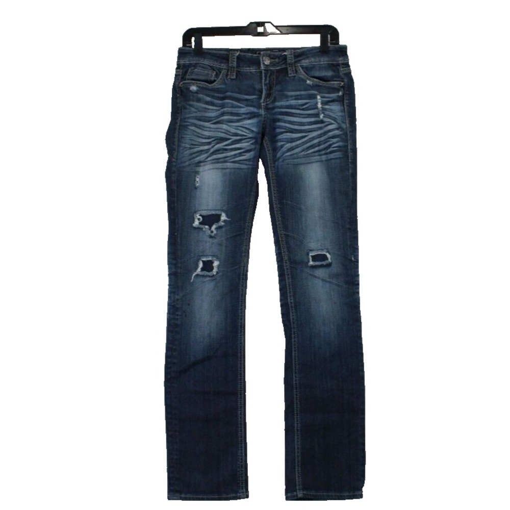 PEPE JEANS‎ LONDON Women's Blue Distressed Skinny Jeans Size 28